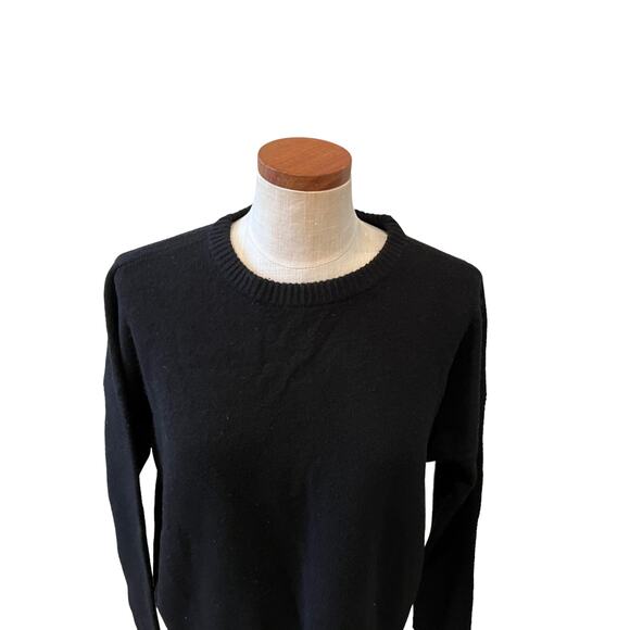 J Crew Zipper Detail Boxy crewneck sweater Black L - Picture 4 of 8